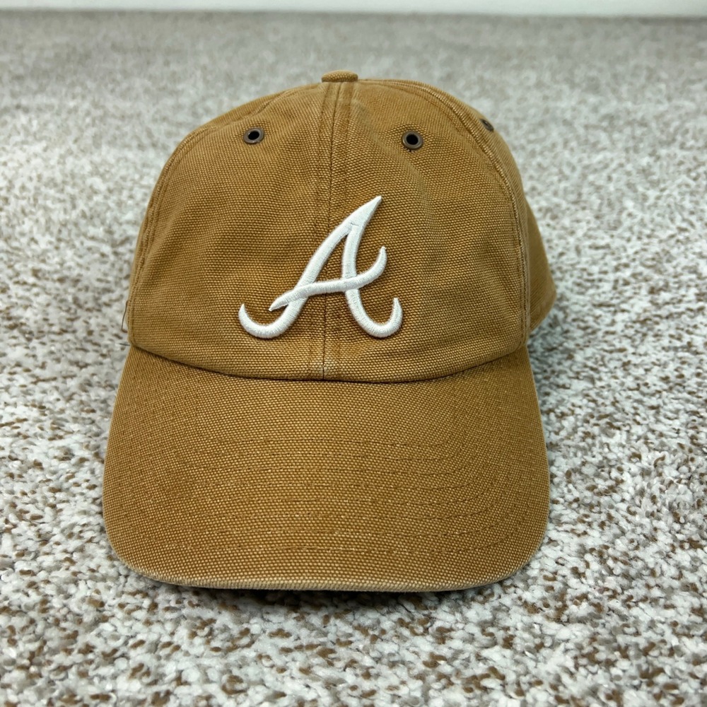 Atlanta Braves Hat Men One Size Brown Baseball MLB Carhartt 47 Brand Canvas Logo